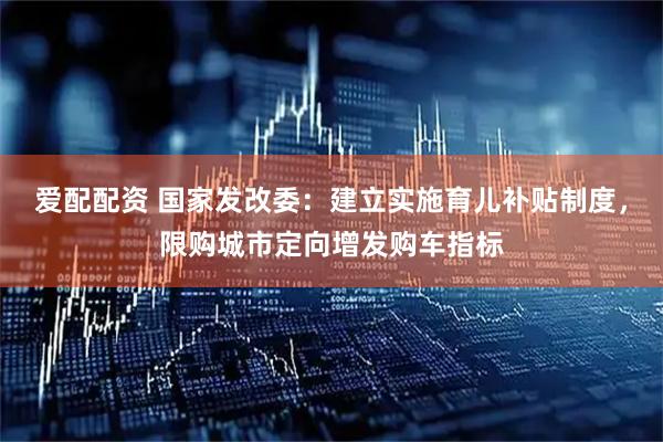 爱配配资 国家发改委：建立实施育儿补贴制度，限购城市定向增发购车指标