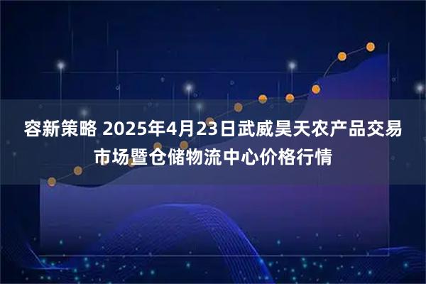 容新策略 2025年4月23日武威昊天农产品交易市场暨仓储物流中心价格行情
