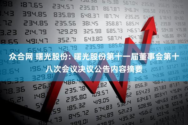 众合网 曙光股份: 曙光股份第十一届董事会第十八次会议决议公告内容摘要