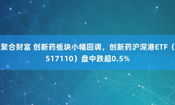 聚合财富 创新药板块小幅回调，创新药沪深港ETF（517110）盘中跌超0.5%